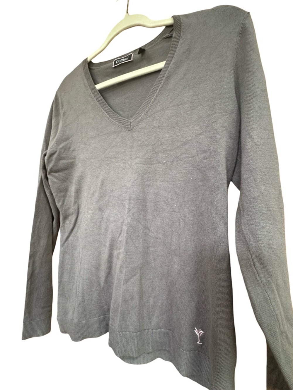 Golftini V-Neck Long Sleeve Sweater - Gray size M - Picture 3 of 10